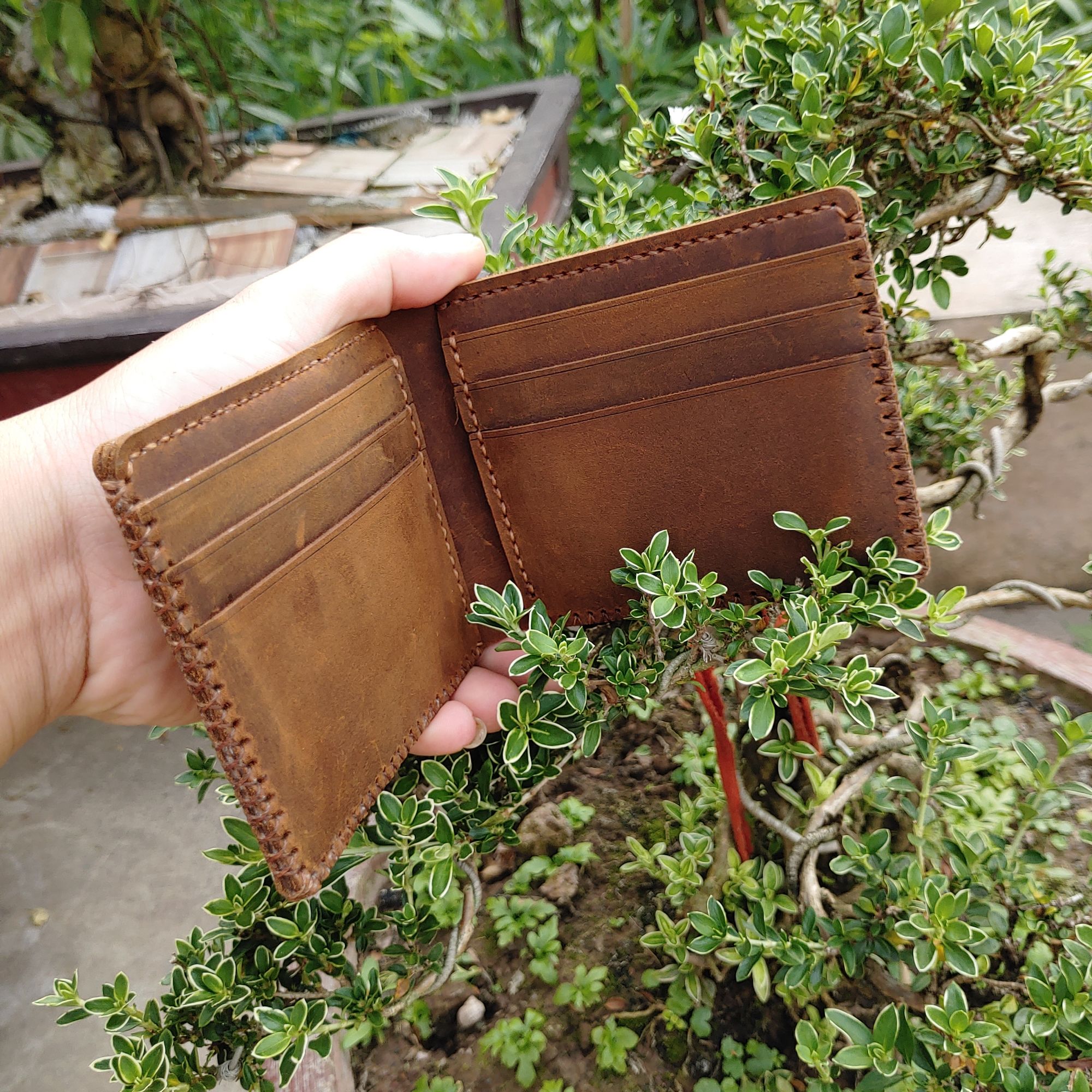 Ví Da Nam Handmade 100% Da Bò Thật Nhập Khẩu SVD19