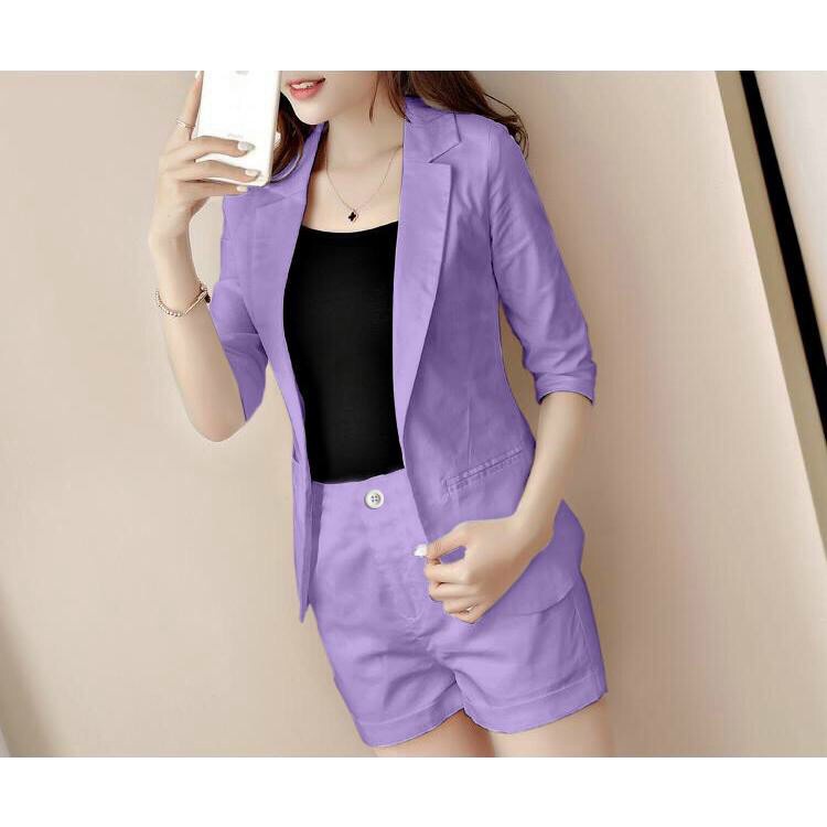 Set bộ vest 3 món áo vét và quần đùi cá tính by4396