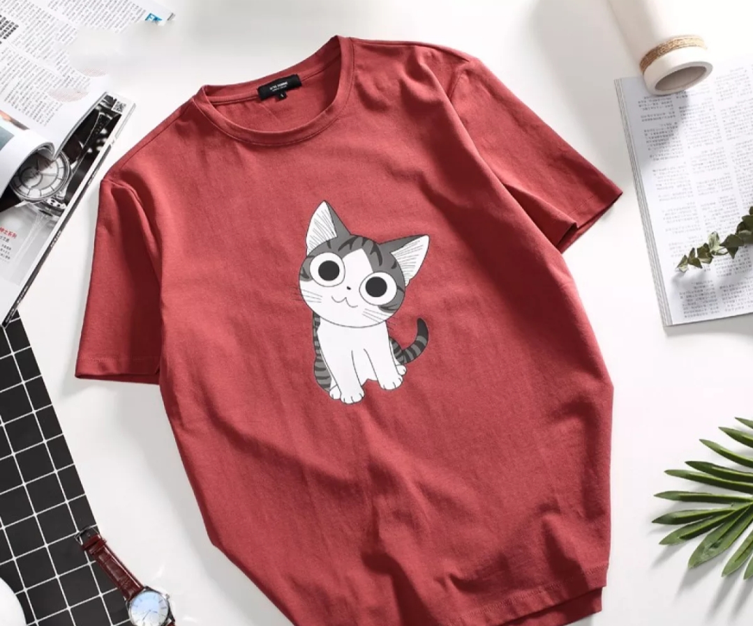[HCM] XẢ HÀNG - ĐỒNG GIÁ 19K  Áo thun nữ form rộng Hàn Quốc in hình Mèo Mắt To dễ thương vải dày mịn đường may tỉ mỉ không phai màu không dính giặt vải dày mịn mát