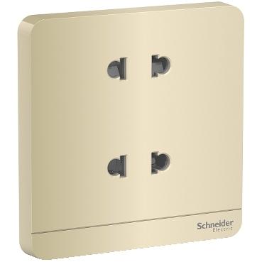 Bộ ổ cắm đôi 2 chấu 10A, dòng AvatarOn mặt vuông loại Đẳng Cấp, Sang Trọng Schneider Electric