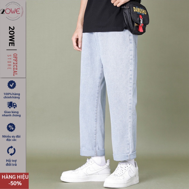 Quần jean baggy nam đen ống suông rộng dáng đứng xanh TR01 chất bò cao cấp rin trơn phom xuông unisex 20WE hàn quốc 2022