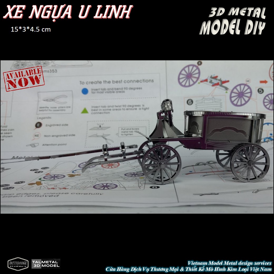 Mô Hình Xe Ngựa (Kim loại lắp ghép 3D)