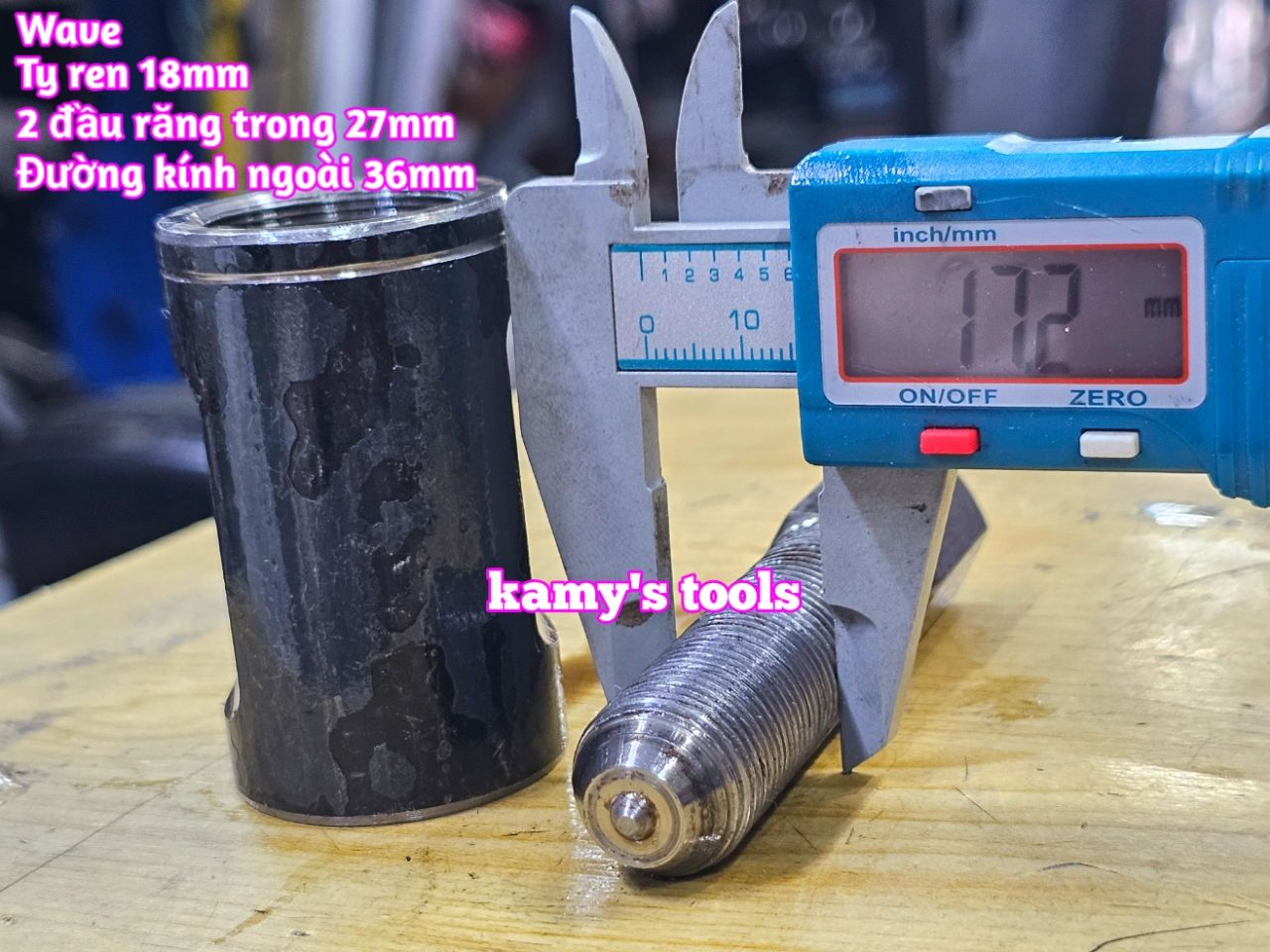 Cảo Vô Lăng Xe Wave 2 đầu răng trong 27mm kamytools