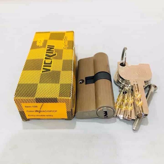 Ruột khoá tay gạt vickini 32mmx70mm gồm 25 chìa phụ