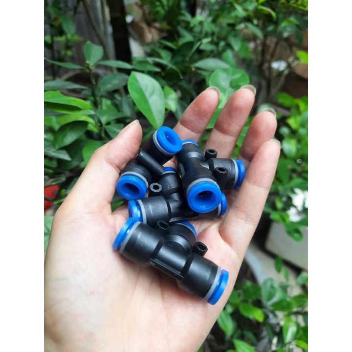 Đầu nối chữ T - đầu nối chia 3 PE cho hệ thống phun sương dùng ống 8mm