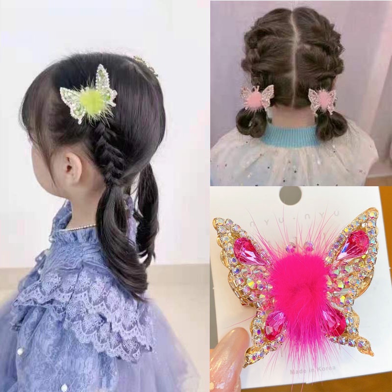 Kẹp Tóc Hình Cánh Bướm Màu Sắc Gradient Cho Bé Gái