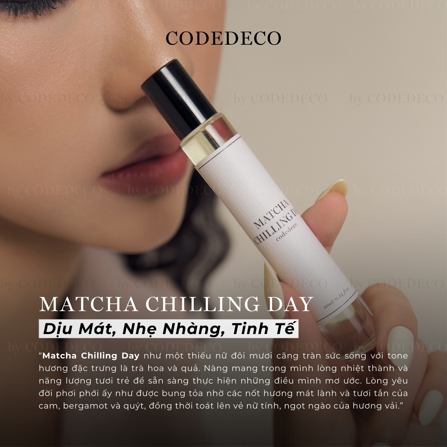 Tinh dầu nước hoa CODEDECO Matcha Chilling Day 10ml dạng lăn