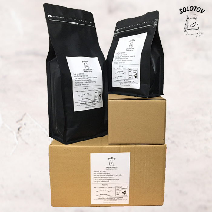 [CÀ PHÊ HẠT RANG MỘC] Cà phê Culi Robusta Arabica rang mộc - SoloTov Coffee (Thành phần 90% Culi Robusta và 10% Arabica)