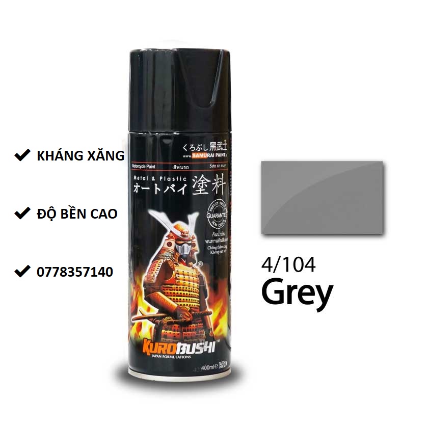 4/104 sơn xịt samurai màu xám