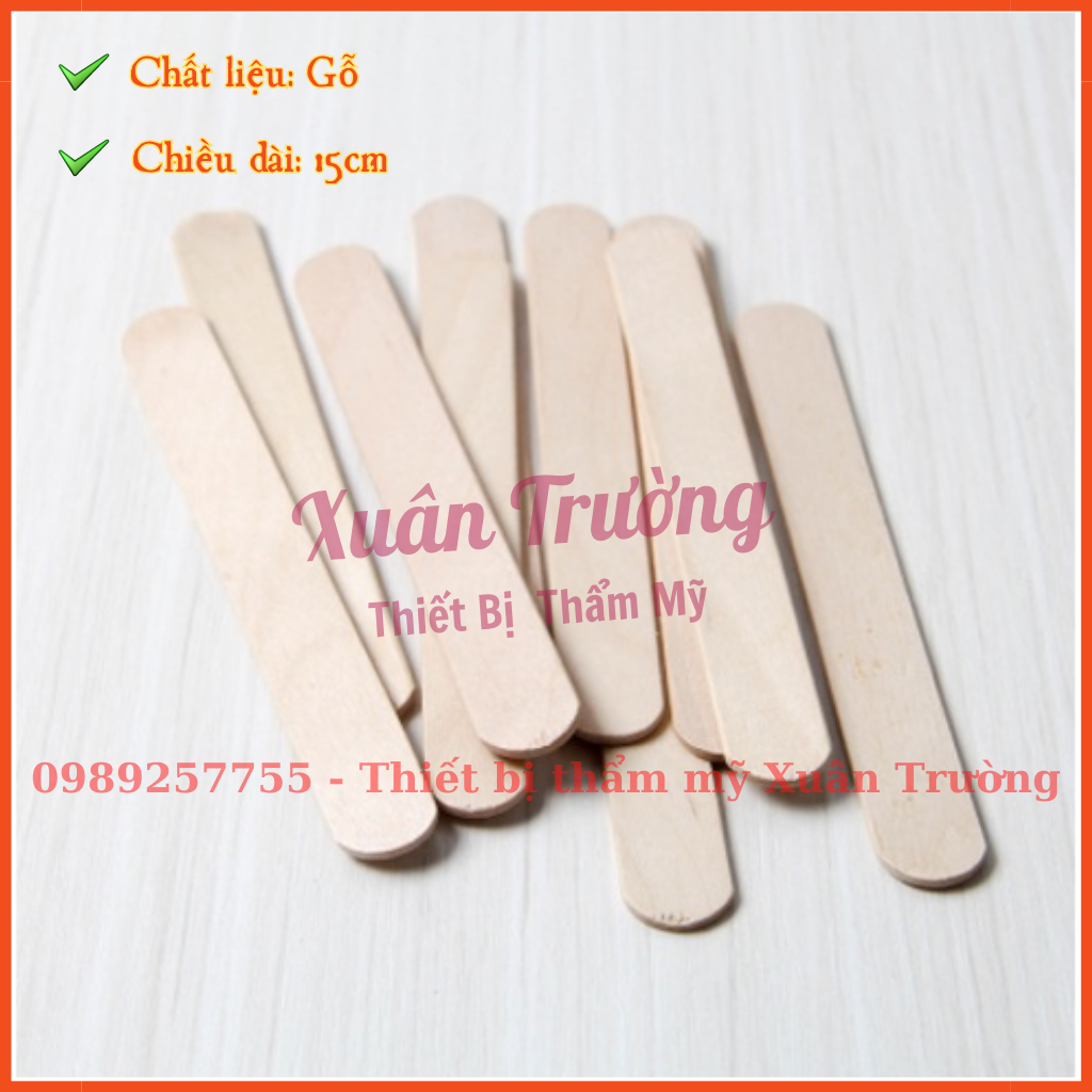 Combo 10 Que gỗ phết sáp wax lông chiều dài 15cm