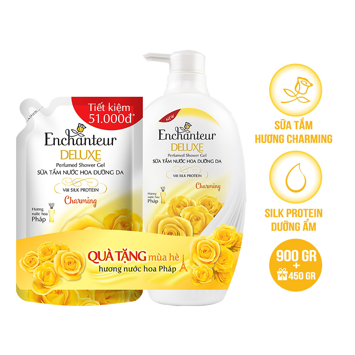Sữa Tắm Nước Hoa Enchanteur Charming 900gr