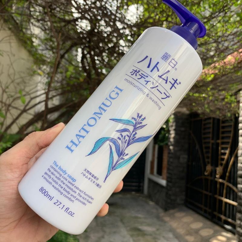 Sữa tắm trắng Giữ Ẩm Hatomugi Nhật Bản 800ML