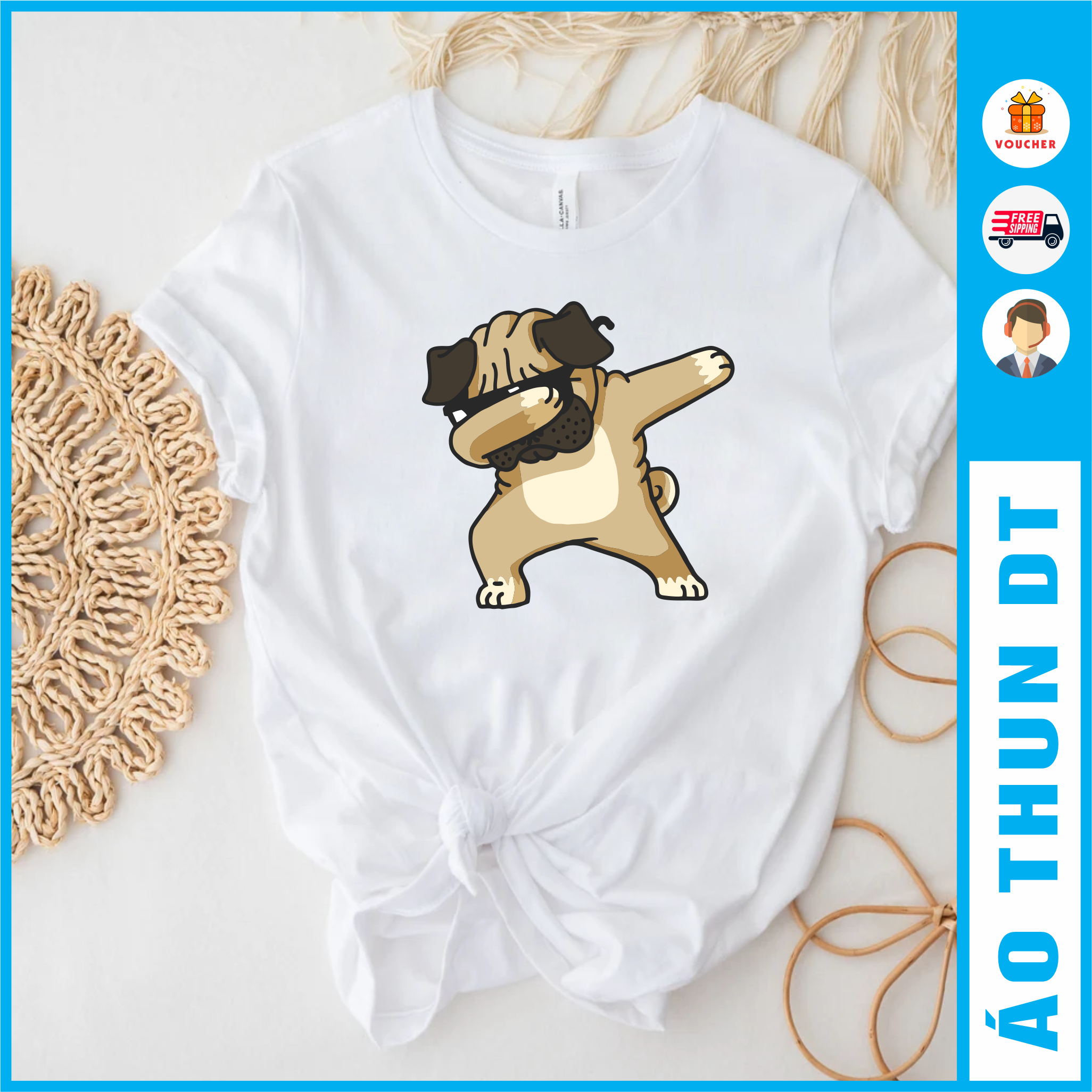 Áo nhóm nam nữ, in hình con chó