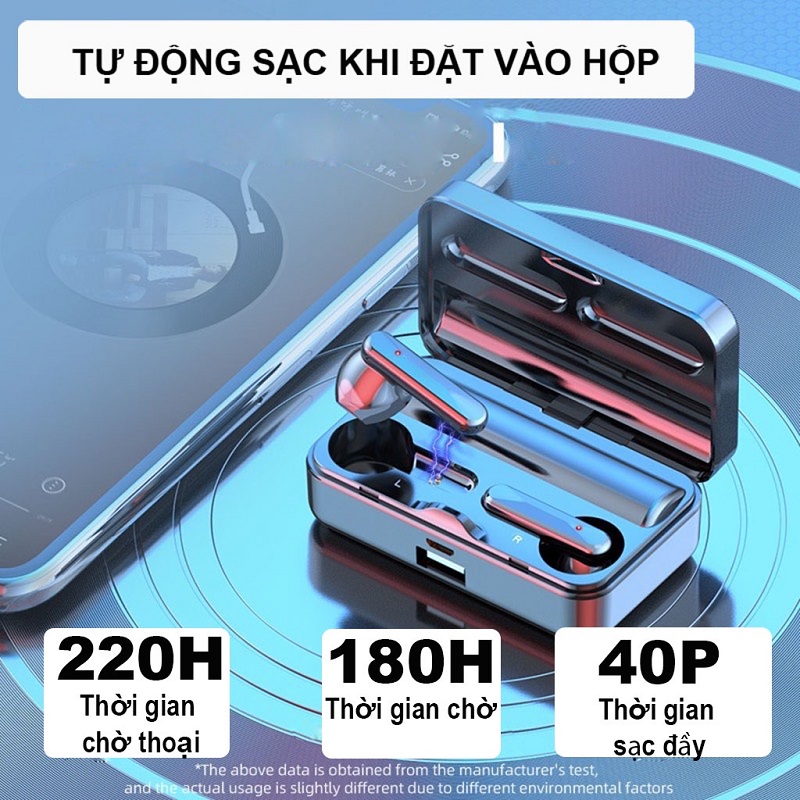 Tai Nghe Bluetooth không Dây S20 V5.3, Âm Thanh Hifi 9D Cực Hay Có Micro Màn hình LED chống thấm nước, Pin Trâu - BH lỗi 1 đổi 1