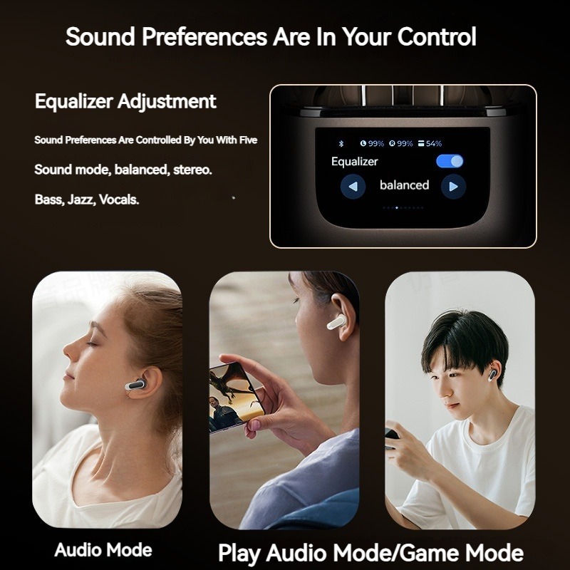 Polvcdg-A9 Pro Full-Color Touch Screen Bluetooth Headset Multi-Kinetic Lcd Screen ABC/ENC Dual Noise Reduction In-Ear Headset