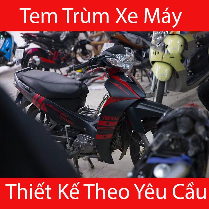 Tem trùm sirius đỏ đen đơn giản - Độ tem trùm xe sirius thiết kế theo yêu cầu - Chế tem trùm xe sirius rẻ đẹp