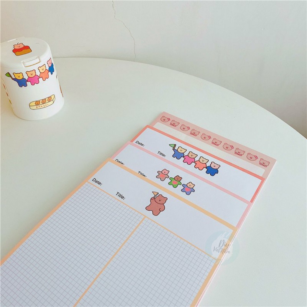 [HCM]GIẤY NOTE Ô GẤU NÂU