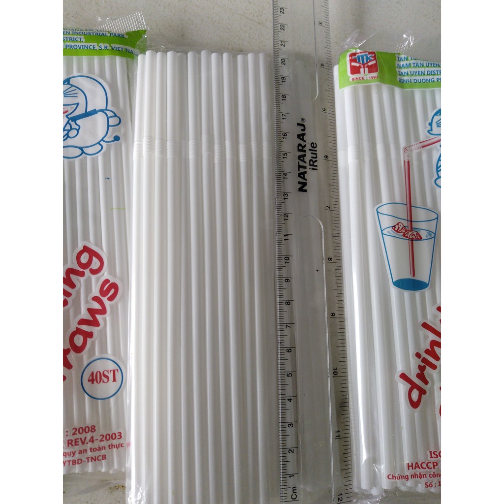 Ống hút gập trắng (gói 40 que)