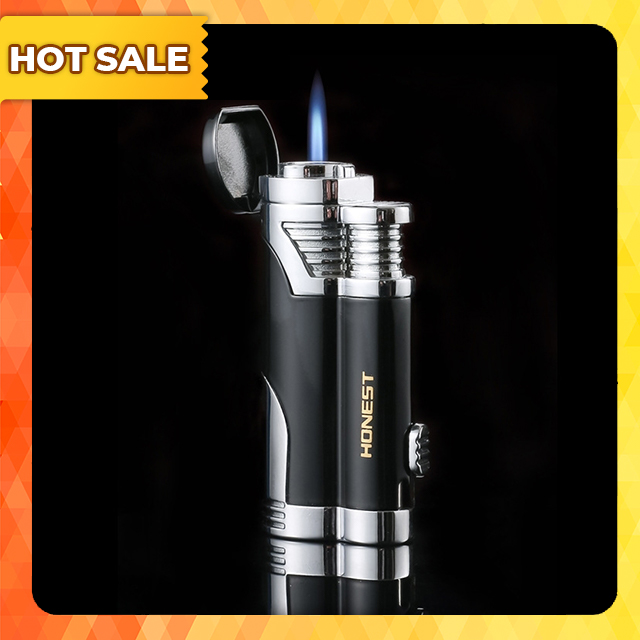 Hộp Quẹt Bật Lửa Gas Đá Khò 2 Tia Honest BCZ359 Thiết Kế Độc Lạ Nhỏ Gọn Sang Trọng Tinh Tế - Dùng Gas Đá Cao Cấp (KHÔNG CHỨA XĂNG GAS)