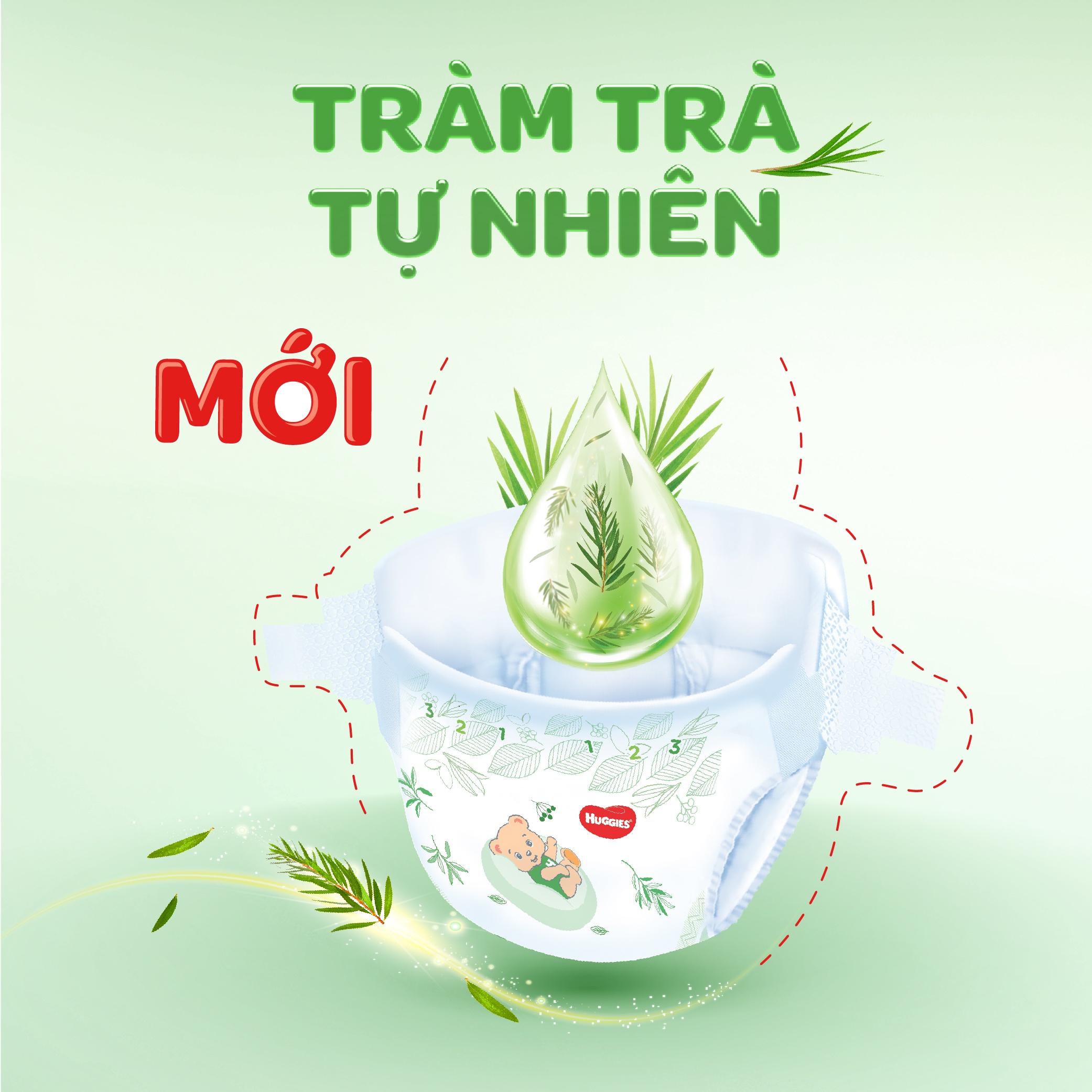 Tã Dán Huggies tràm trà M76/L68/XL60/XXL54 miếng