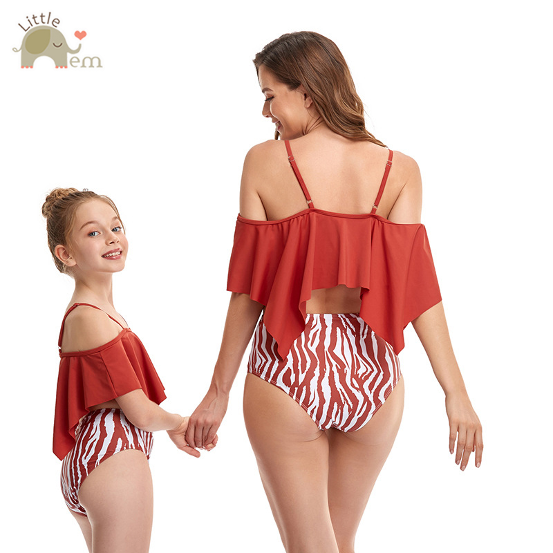 Bộ đồ bơi cho mẹ và bé gái - Red