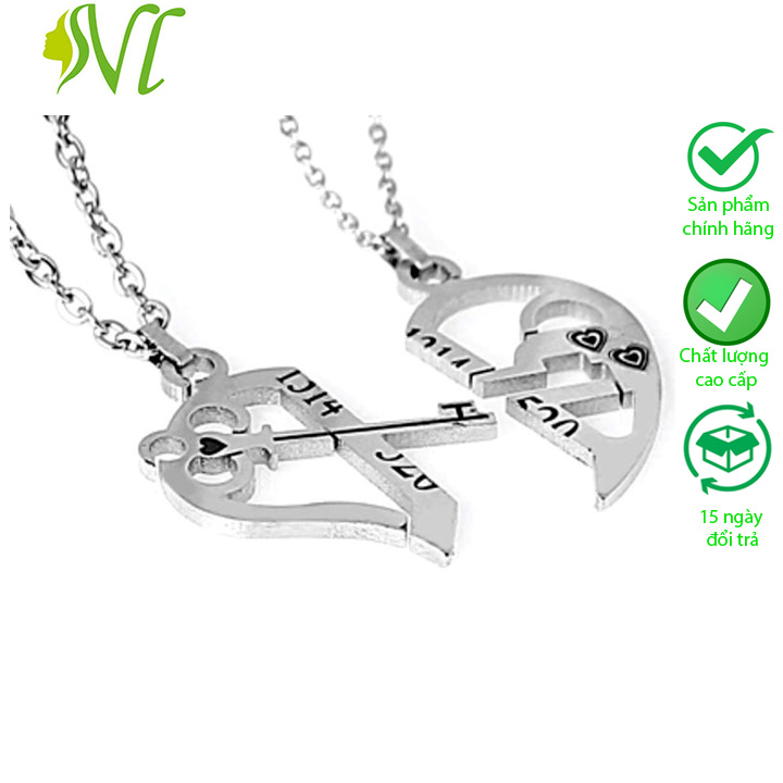 Dây chuyền cặp tình nhân không đen dị ứng xài nước tốt Người Đẹp Vì Lụa