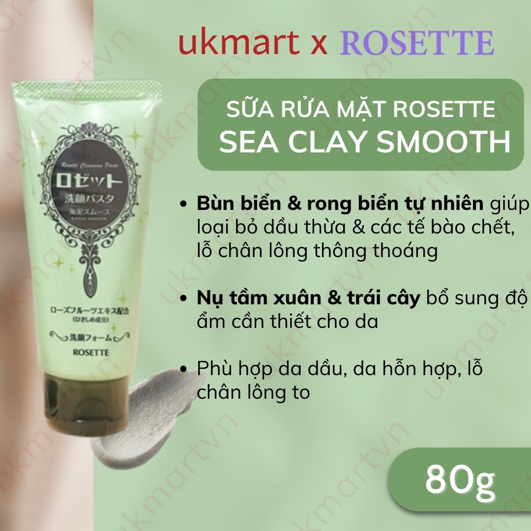 Sữa Rửa Mặt Rosette Nhật Bản 120g Dưỡng Ẩm Làm Sáng Da Thu Nhỏ Lỗ Chân Lông Ngăn Ngừa Mụn Chống Lão Hóa
