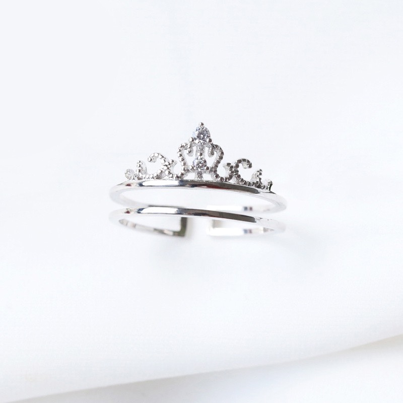 2 chiếc - cặp nhẫn vương miệng dễ thương đeo được 2 kiểu