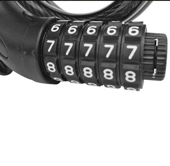 khóa xe đạp mật mã 5 số 12*1200 mm Tonyon 566