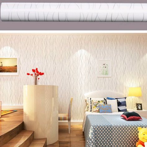Giấy dán tường sợi chỉ trắng BINBIN DT08 0.45x1000