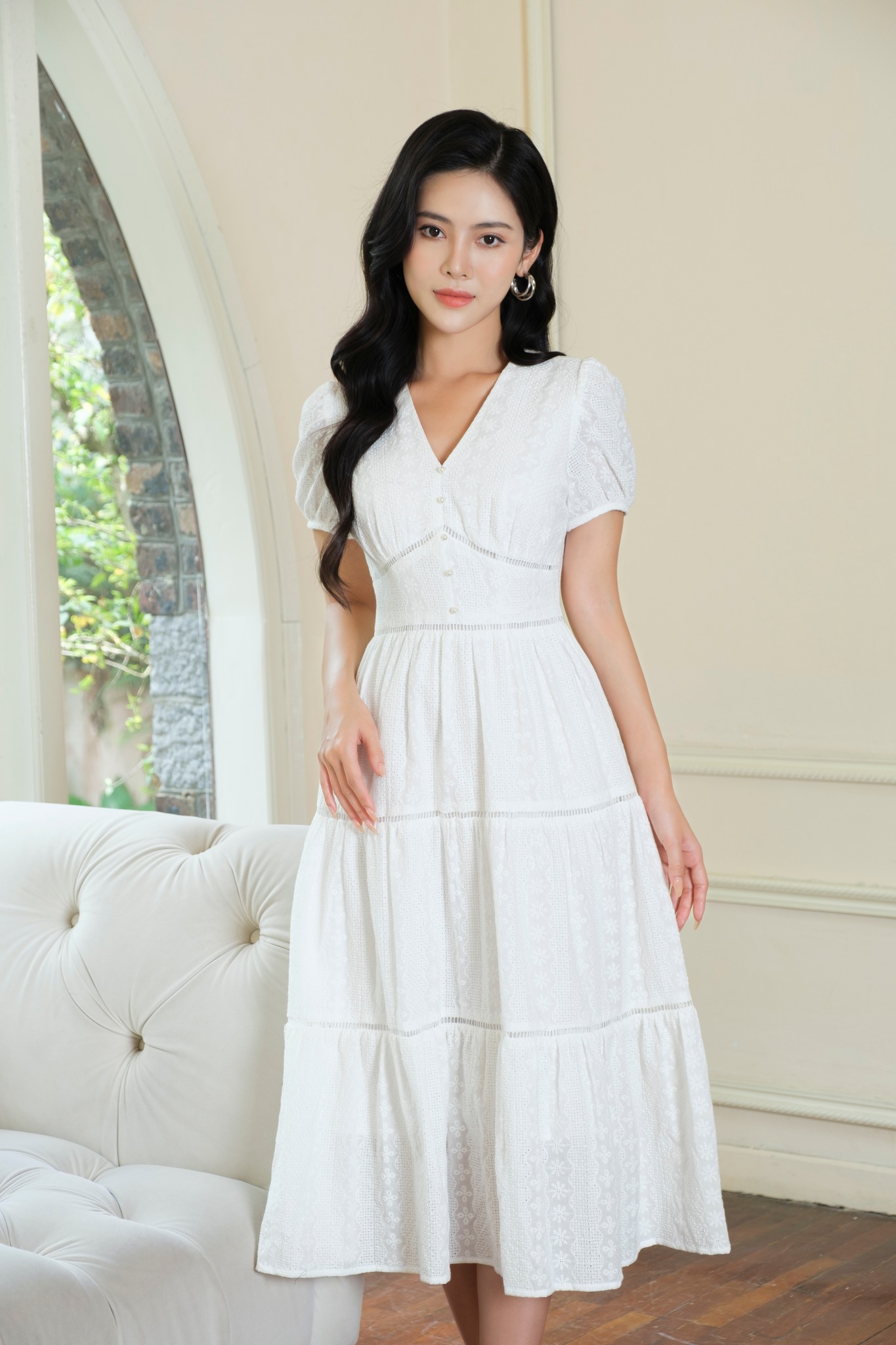 De Leah - Đầm xoè thô thêu -Thời trang thiết kế