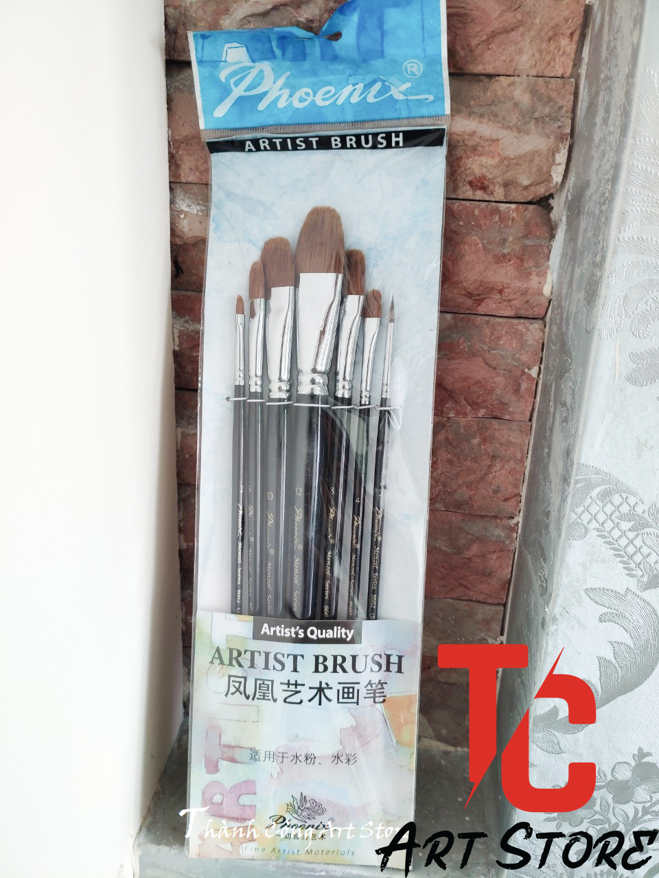 [TC Art Store] Bộ cọ vẽ Phoenix 8602S-7 - cọ lông sóc - (Cọ oval và đầu nhọn)