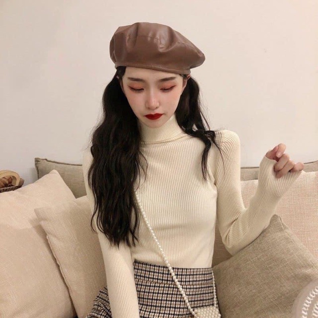 Áo len nữ cổ lọ lông cừu hàng quảng châu cao cấp