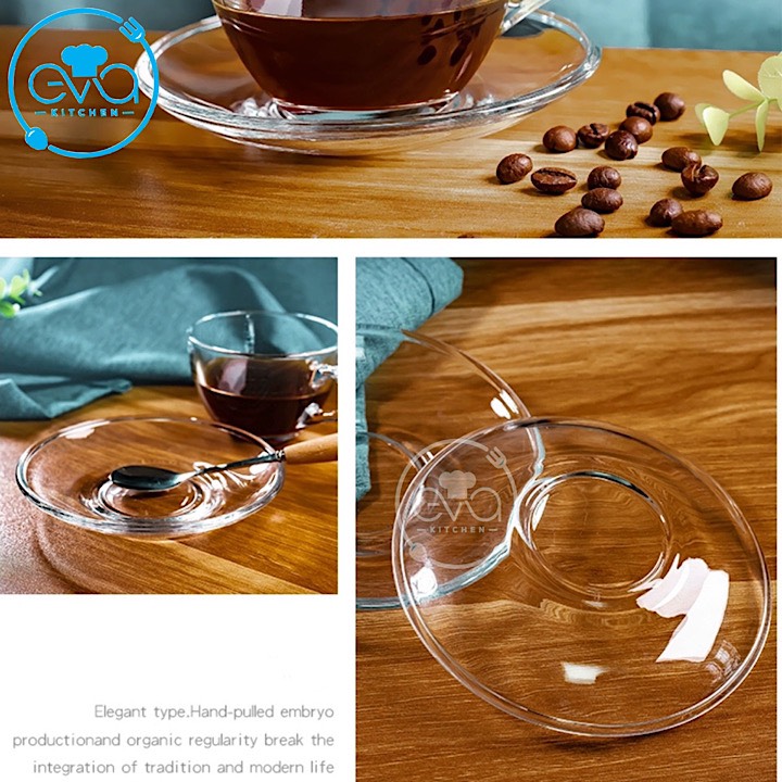 [HCM]Dĩa Lót Ly Tách Thuỷ Tinh Cao Cấp M2819