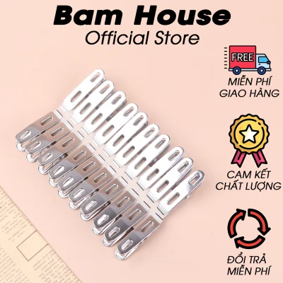 Bộ 20 kẹp quần áo inox Bam House cao cấp siêu bền KAI02 – Bam House