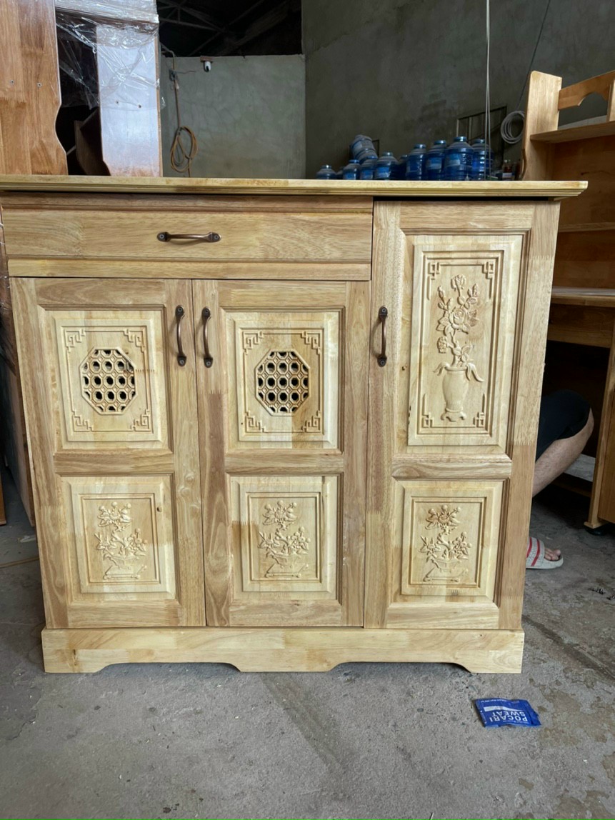 Tủ giày dép gỗ cao su 3 cánh 1M