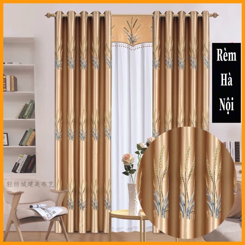 Rèm vải gấm 3d , rèm cửa hoa văn dày