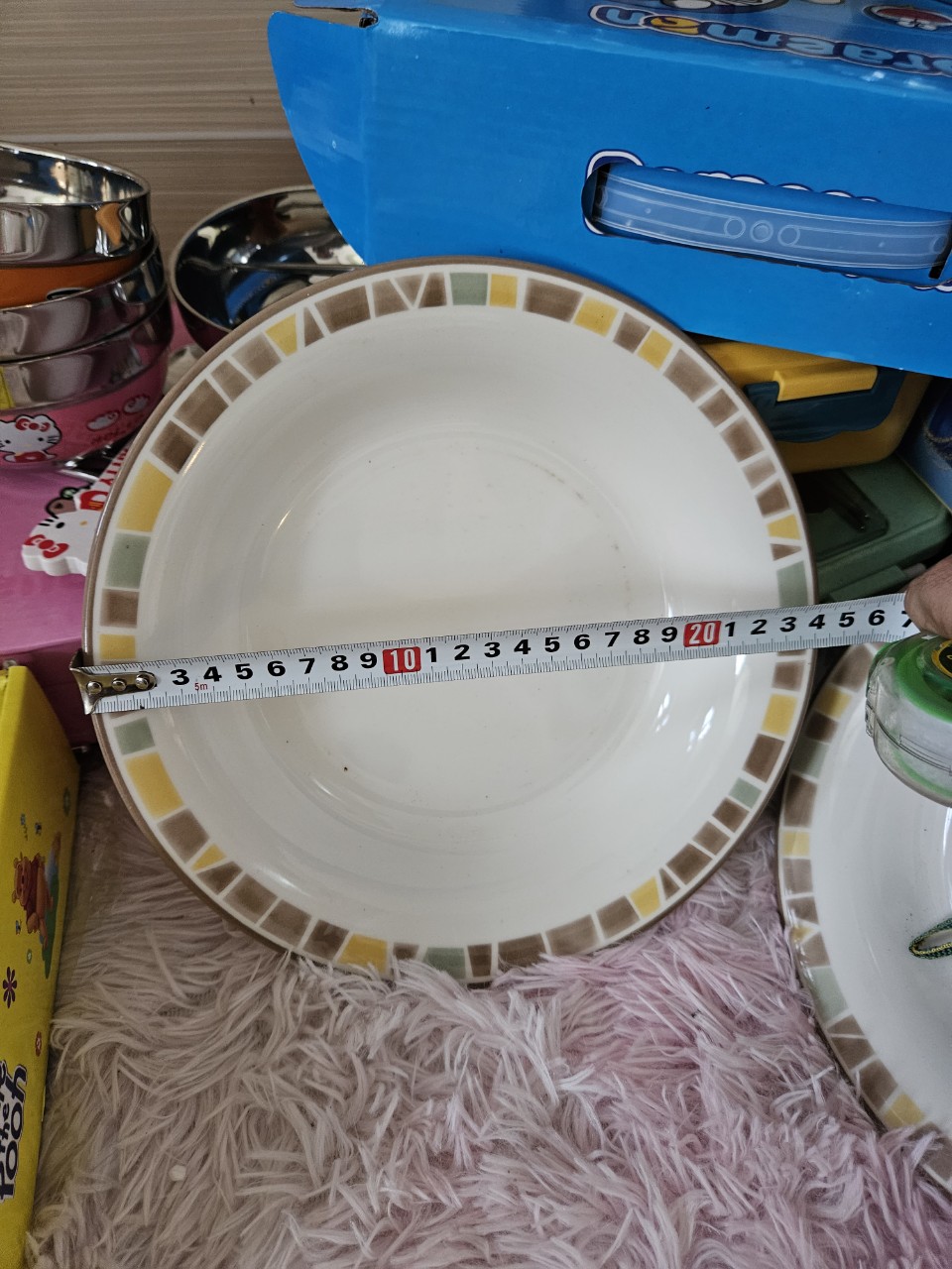 Đĩa gốm sứ men Nhật sâu lòng 22cm và 24cm siêu dày dặn