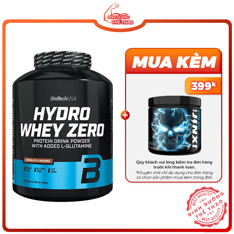 Biotech hydro whey zero 4lbs 1.8kg | hỗ trợ tăng cơ giảm mỡ