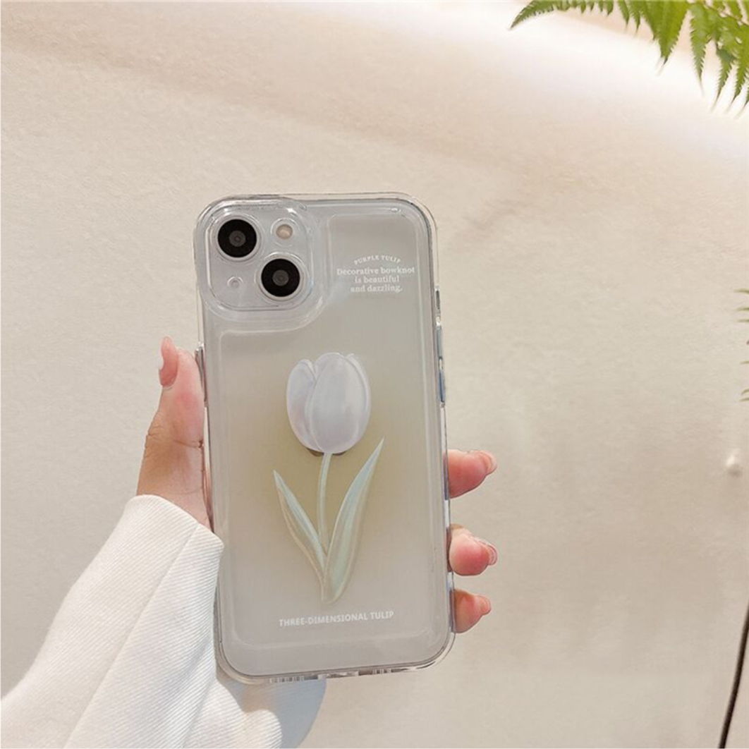 Ốp Lưng Silicon Trong Suốt Space Bảo Vệ Camera Flower Romantic