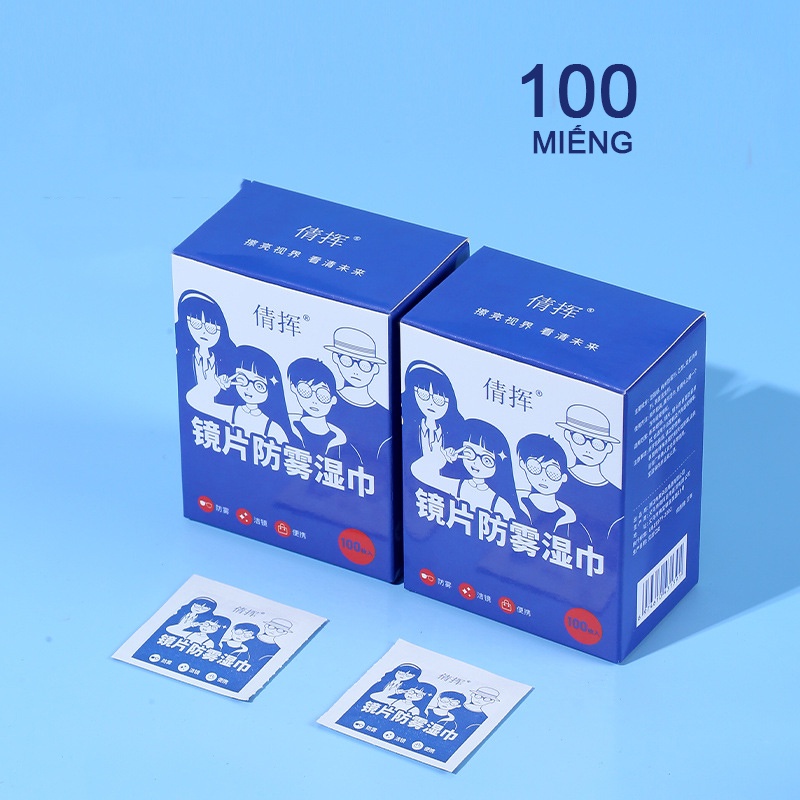 Hộp 100 khăn lau kính Nano chống mờ