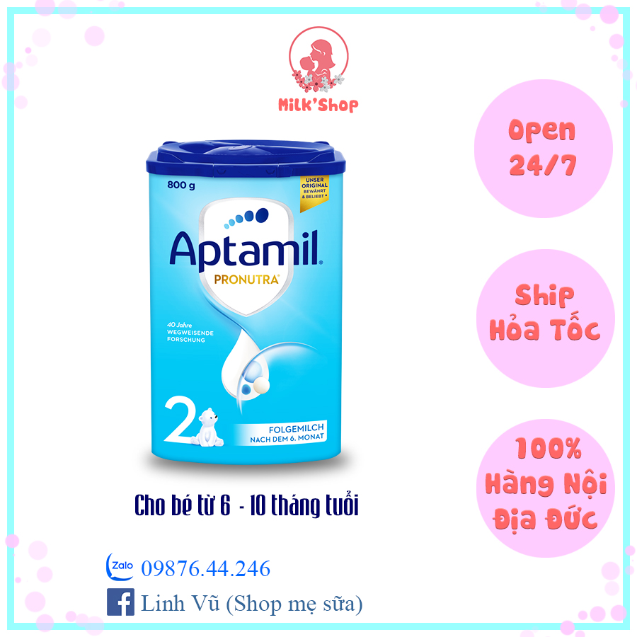 sữa Aptamil nội địa Đức số 1,2,3 (mẫu mới) - 800g - đủ bill