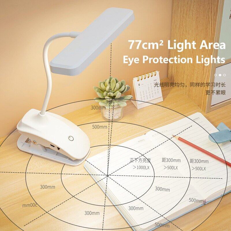 360 ° flexible clip table lamp led desk light USB charging bedside night light reading lamp