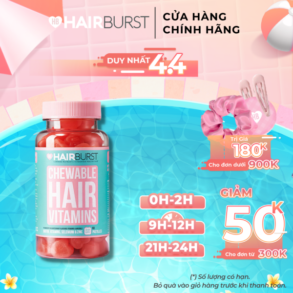 Kẹo dẻo Hairburst Chewable Hair Vitamins 5g × 60 Viên Date tháng 6 năm 2022 giá rẻ