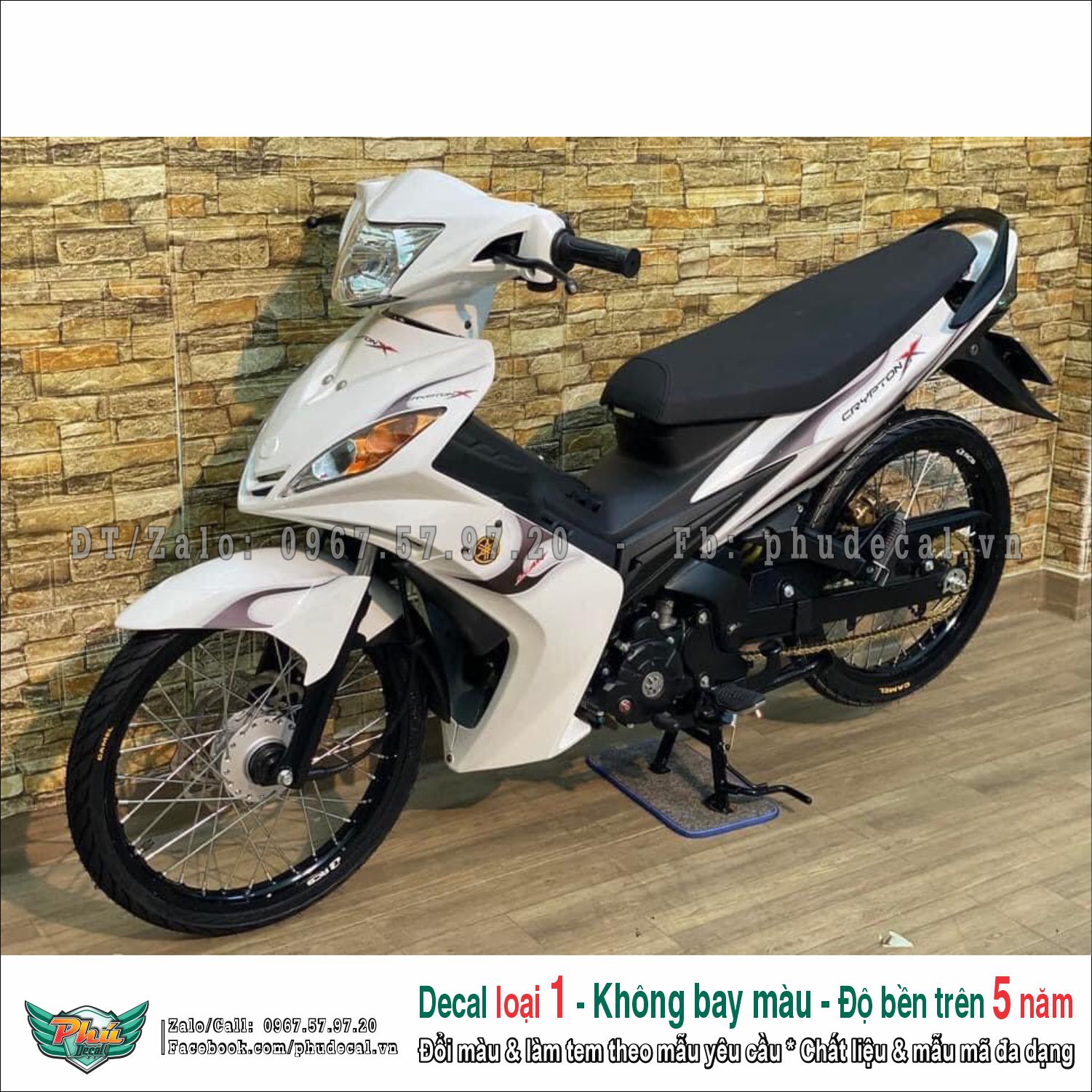 Tem rời exciter 135 2010 trắng lửa
