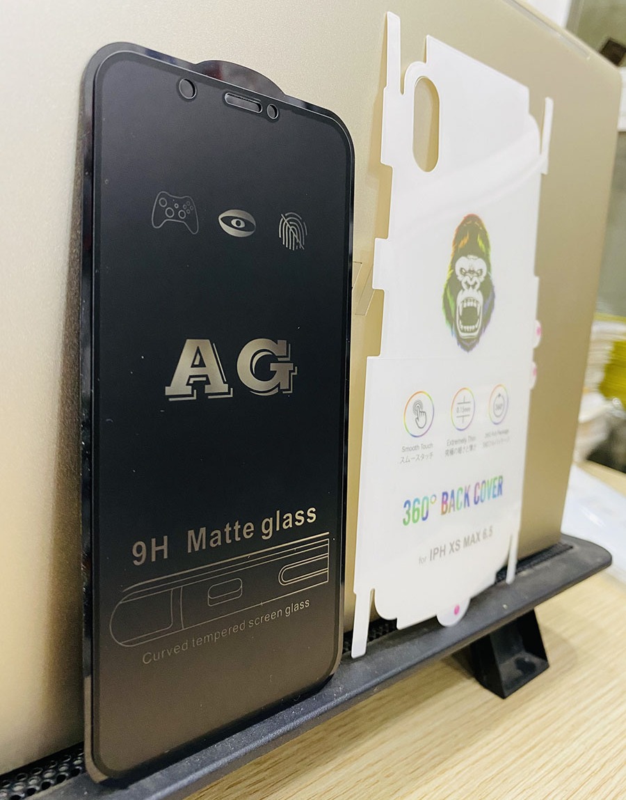 Miếng dán PPF IPhone XS MAX ( nhám & bóng ) + Combo Kính CL chống bám vân tay
