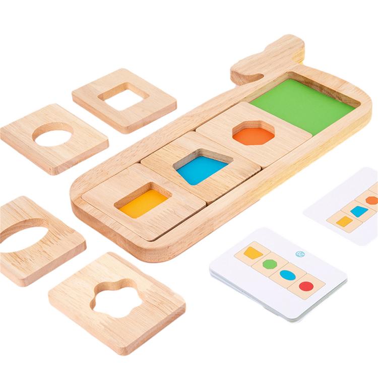 Montessori Color Matching Toys Geometric Sorting Toy In Whale Shape