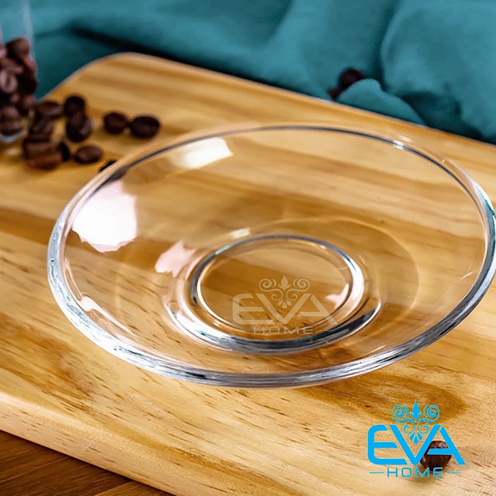 Dĩa Thuỷ Tinh Lót Ly Tách Đường Kính 9cm Cao Cấp / Mini Glass Plate