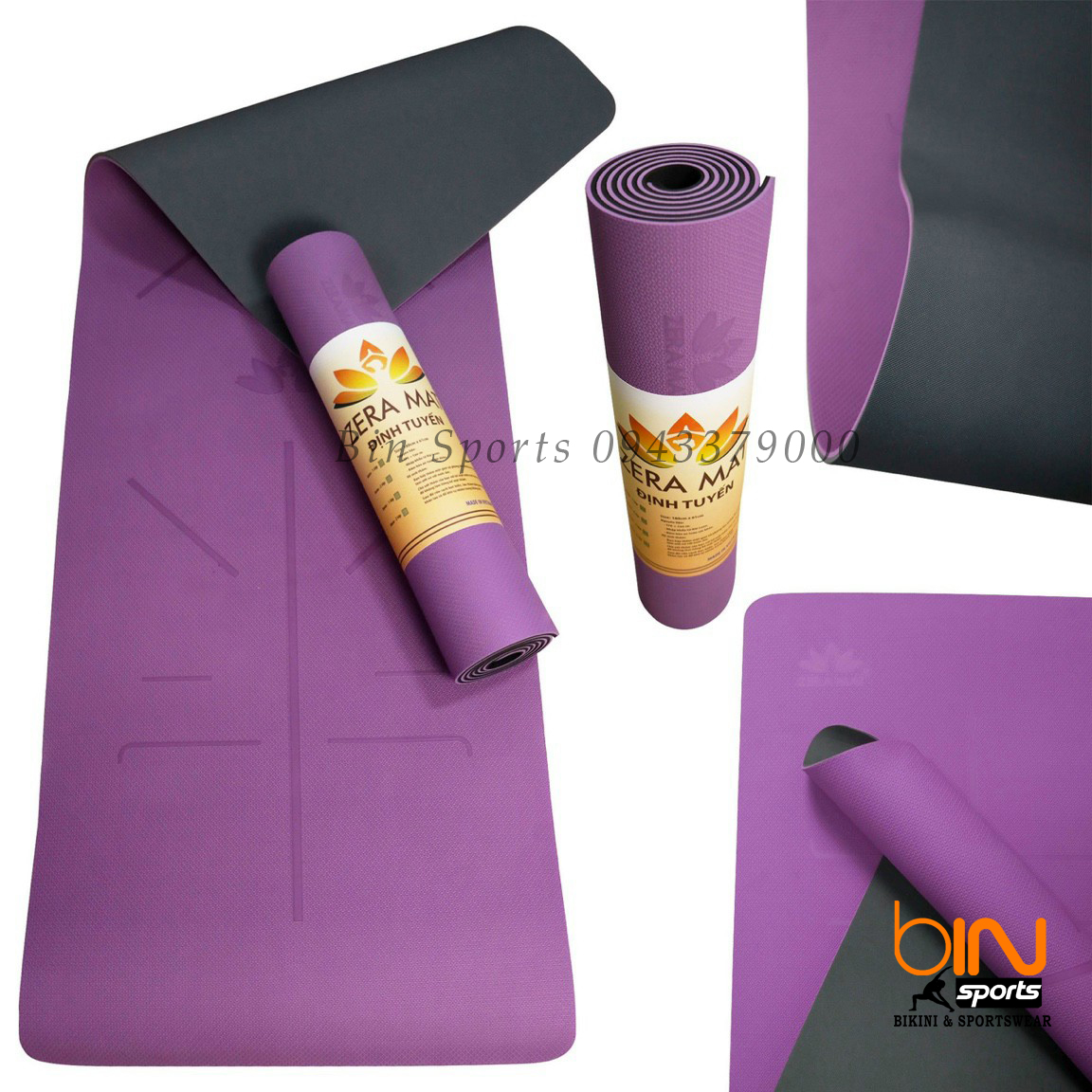 Thảm Tập Gym Yoga Định Tuyến TPE ZERA MAT 2 Lớp 6mm Chống Trơn Trượt Nhiều Màu Bin Sports TT001