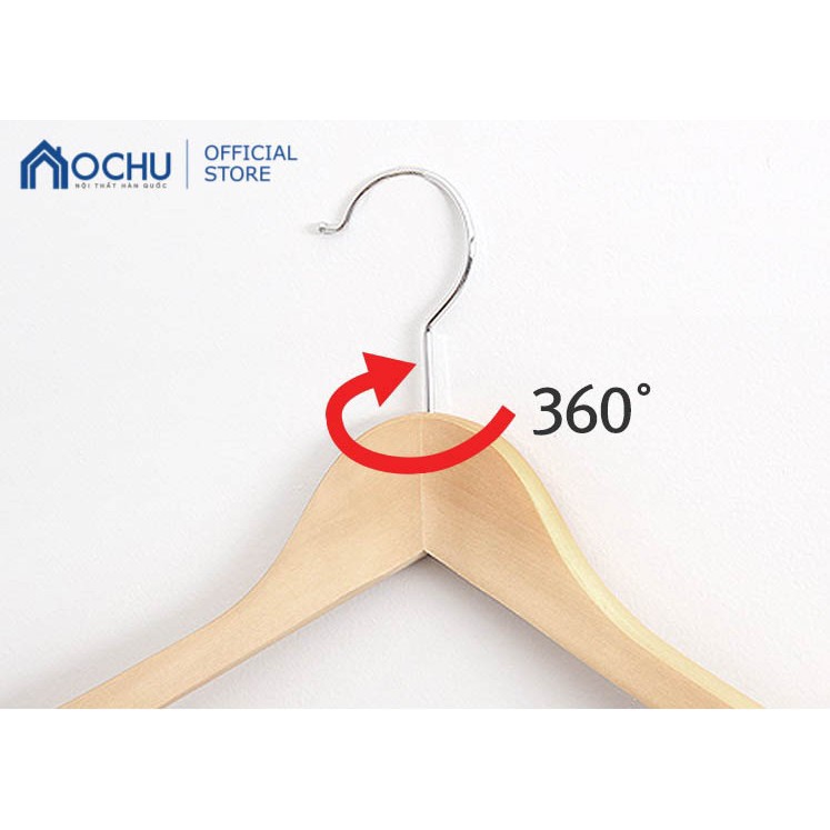 Combo 10 Móc Gỗ Treo Quần Áo OCHU